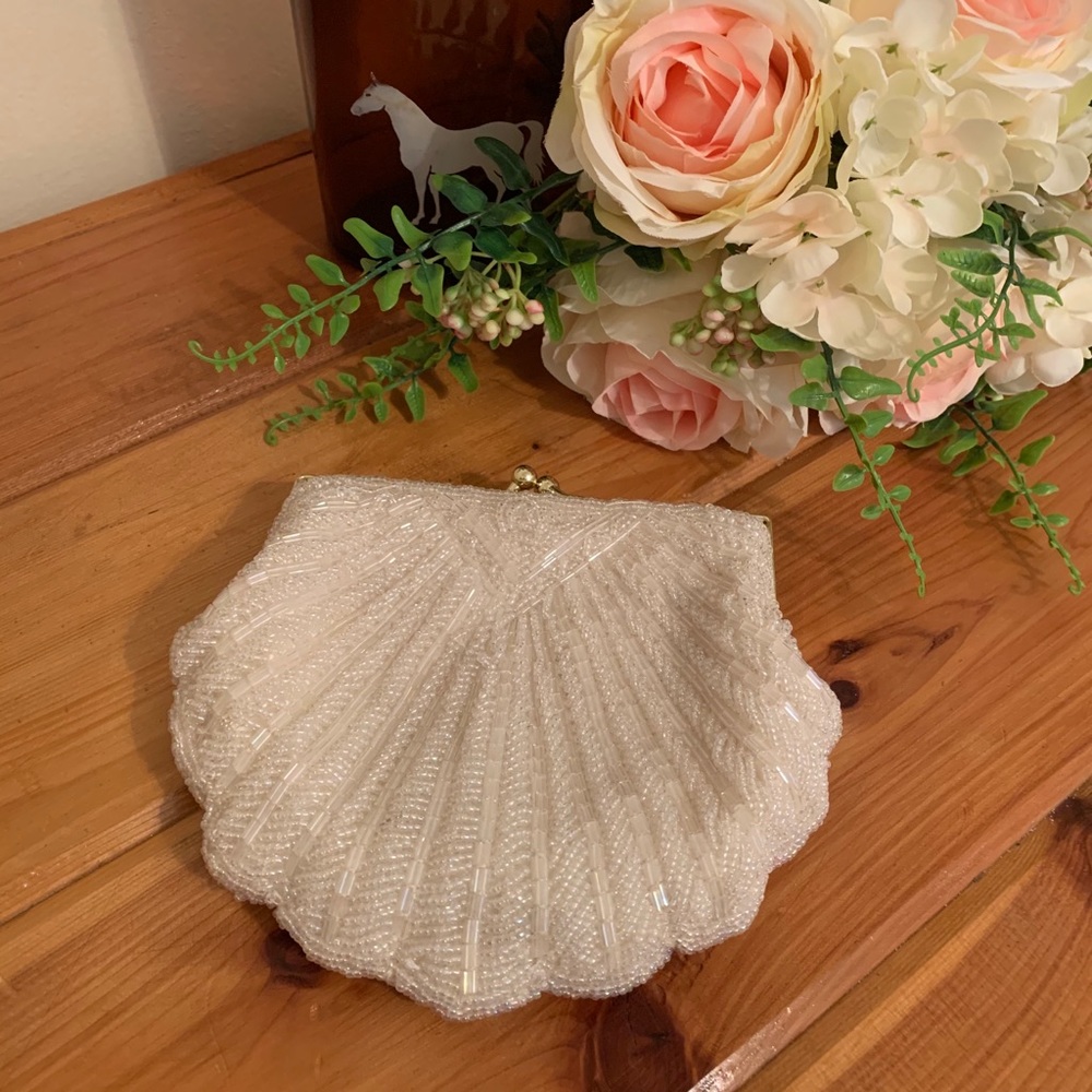 La Regale Beaded Shell Convertible Clutch